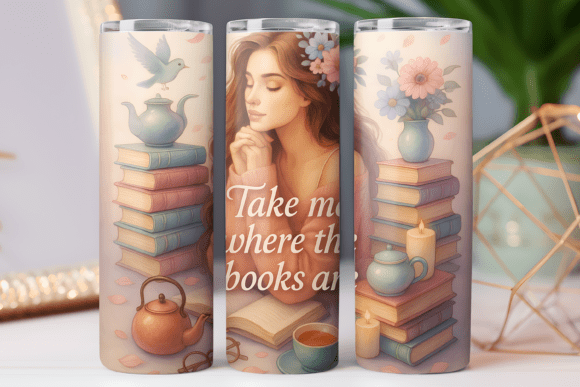 Book Lover Girl Tumbler Wrap Png: Free Graphics Design Review