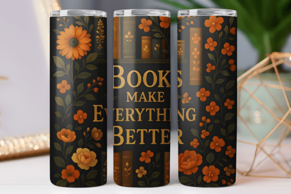 Book Lover Quote Tumbler Wrap: Graphics for Publisher Workflows