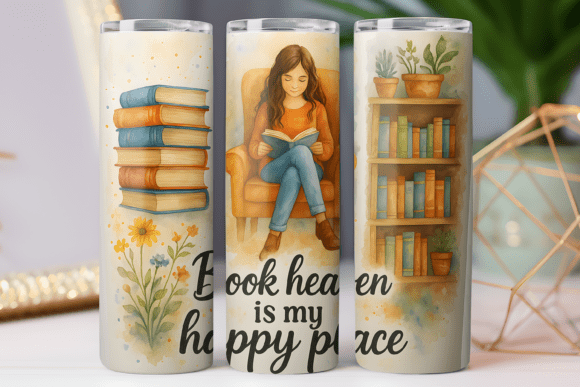 Book Lover Tumbler Art Wrap: Free Graphics & Design Assets