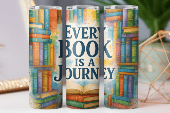 Book Lover Tumbler Wrap: Graphics & Freebies for Brands