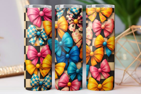 Colorful Bow Pattern Tumbler Wraps: Graphics & Tumbler Wraps