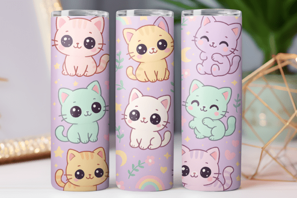 Cute Kitty Tumbler Wrap 20oz Cat Pattern Graphics Freebies Brand Review