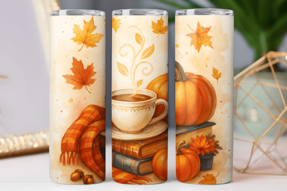 Fall Season Reading Art Png Tumbler Wrap: Graphics & Tumbler Wraps Review