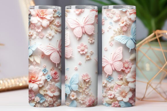 Floral Tumbler Wrap Butterfly Tumbler Graphics for Tumbler Wraps