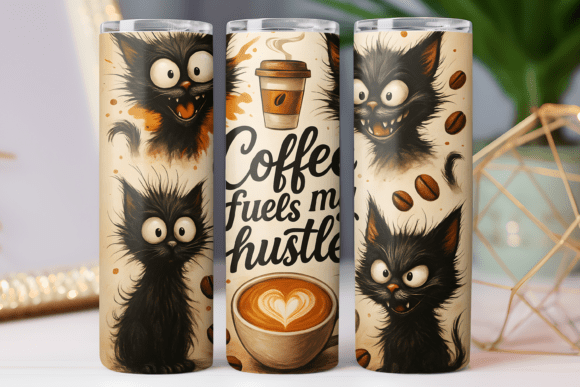 Funny Cat Coffee Tumbler Wrap 20oz Png Review