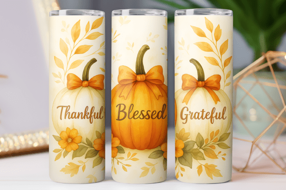 Grateful Thanksgiving Day Tumbler Wrap Graphics Freebies