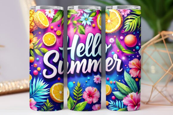 Hello Summer Tumbler Wrap 20oz Skinny: Tumbler Wraps Graphics Review