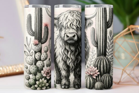 Highland Cow Desert Theme Tumbler Wraps Graphics Review