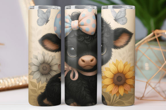 Highland Cow Tumbler Wrap Photo Skinny