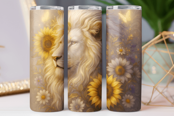 Lion Floral Tumbler Wrap Graphics Freebies Review