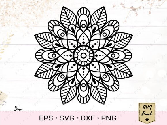 Mandala Svg Flower Graphics for T-Shirt Designs