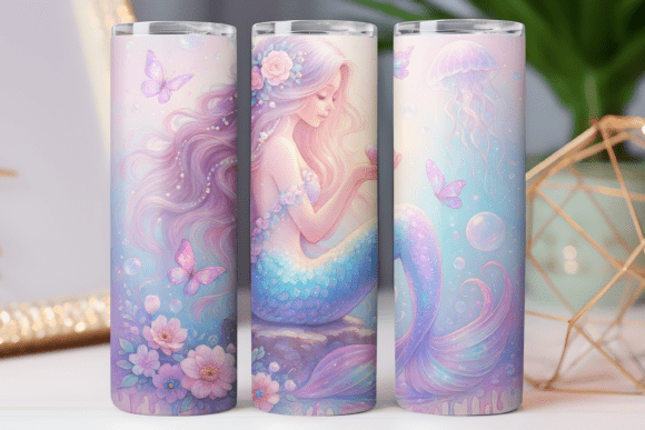 Mermaid Tumbler Wrap Graphics for Tumbler Wraps
