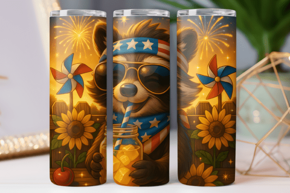 Raccoon Flag Tumbler Wraps Graphics Review