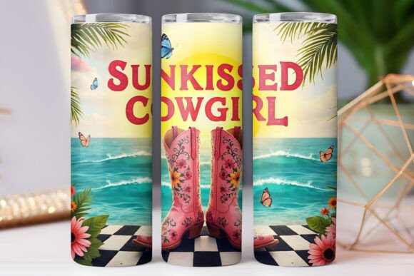 Summer Cowgirl Graphics for Tumbler Wraps