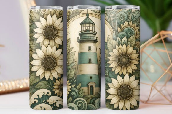 Sunflower Lighthouse Tumbler Wraps 20oz Graphics Review