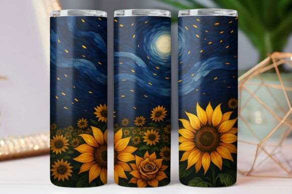 Sunflower Night Tumbler Wrap Graphics & Illustrations