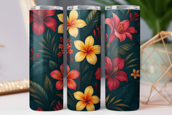 Tropical Pattern Design Png Tumbler Wrap Graphics Freebies