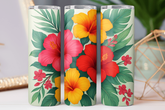 Tropical Pattern Tumbler Wrap: Graphics for Digital Products