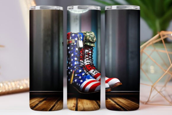 Us Veteran Tumbler Wrap Us Flag Boot Png