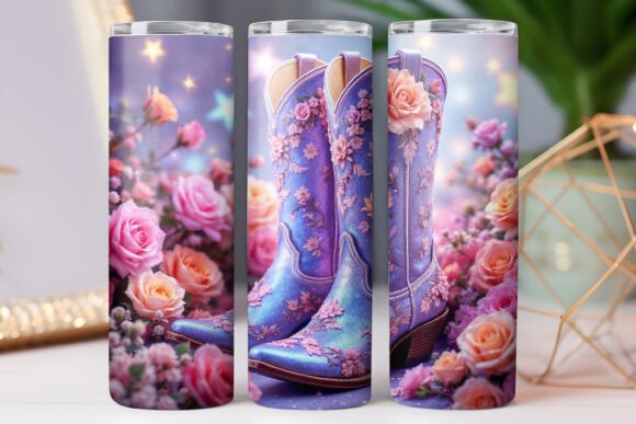 Western Cowboy Boot Tumbler Wrap: Graphics & Wraps