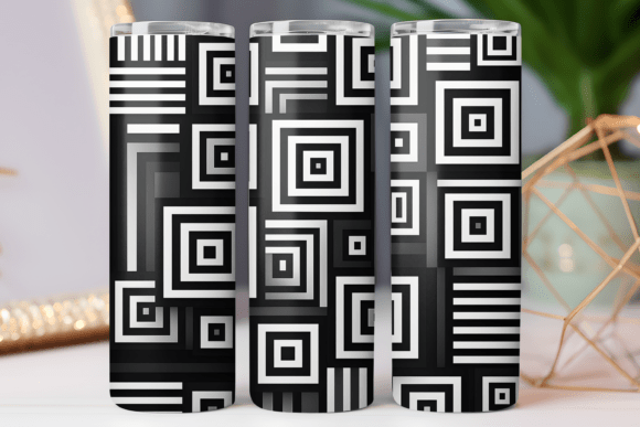 White Geometric Pattern Tumbler Wrap Png: Graphics & Tumbler Wraps