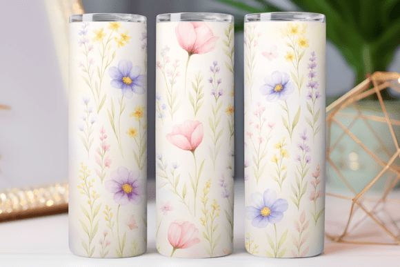 Wildflower Floral Tumbler Wrap Skinny Graphics