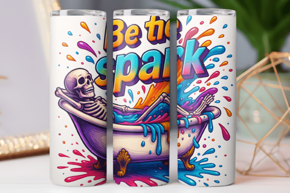 Women Floral Skeleton Tumbler Wrap Spark: Graphics & Tumbler Wraps